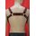 Bulldog chest harness, "V-Style", leather, black/red S-M