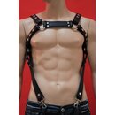 Harness Bulldog, "Suspender", Leder, schwarz/schwarz L-XL