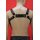 Bulldog chest harness, "Suspender", leather, black/black L-XL