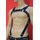 Bulldog chest harness, "Suspender", leather, black/blue L-XL