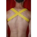 Chest harness "Bulldogcross", exlusive, leather, yellow S-M