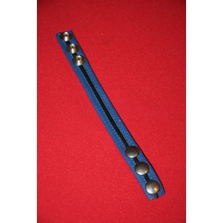 LEDER COCKGURT, blau MIT PIPING in schwarz