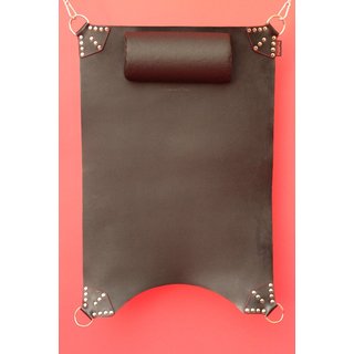 Sling mat, rectangle with neck roll and arch, leather, black. Slingking&trade;