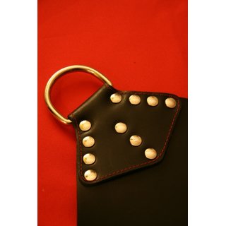 Sling mat, rectangle with arch, leather, black. Slingking&trade;