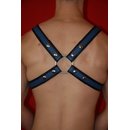 Harness "Exklusiv", Leder, schwarz/blau. Slingking™