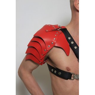 Shoulder armor Gladiator, leather, red. Slingking&trade;