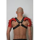Shoulder armor "Gladiator", leather, red. Slingking™