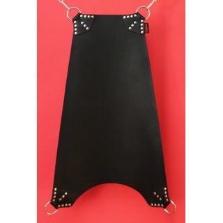 Sling mat, trapeze with round arch, black, leather. Slingking&trade;