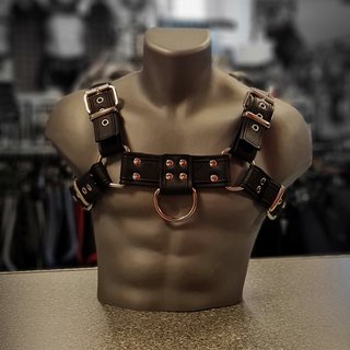 Chest harness Bulldog, leather, black. Slingking&trade;