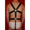 Harness "Master", two in one, leather, black, wide. Slingking™