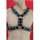 Harness Y-Front, leather, black/grey. Slingking&trade;