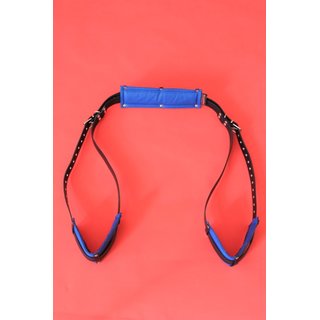 Travel sling Classic, leather, black/blue