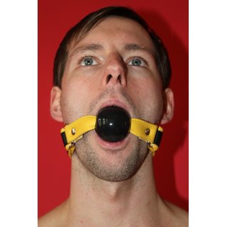 Mouth gag, black/yellow