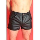 Police Shorts, Leder, schwarz/schwarz