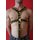 Harness "Y-Front", with penis strap, leather, black/yellow. Slingking™