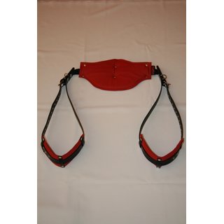 Comfort travel sling, leather, black/red