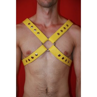 Cross harness, Powercross, exclusive, leather, yellow. Slingking&trade;