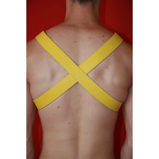 Cross harness, Powercross, exclusive, leather, yellow. Slingking&trade;