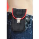 Gürteltasche, Smartphone Tasche, Leder, schwarz / rot