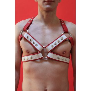 Harness Cross M, leather, white/red