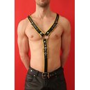 Harness Y-Design, exclusive, leather, black/yellow....