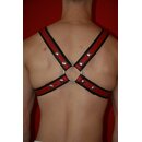 Harness "Exclusive", leather black/red....